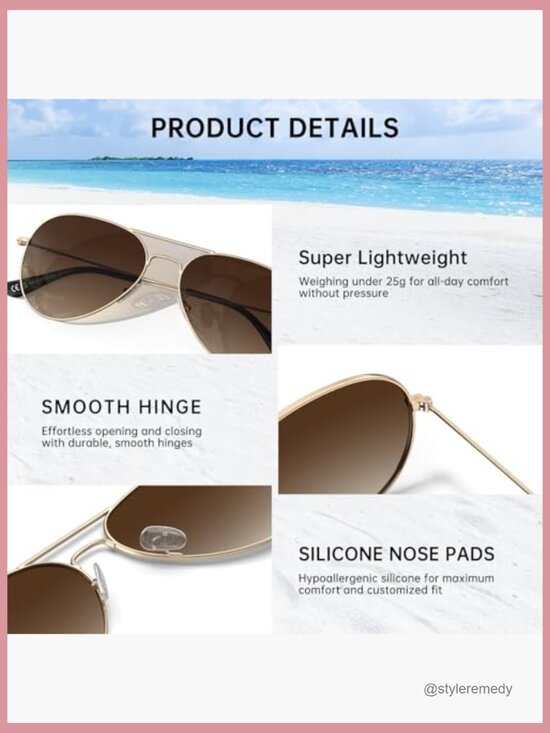 2 Pack Polarized Sunglasses UV400 Protection Round & Aviator Styles main image 3